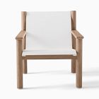 Westport Wicker Slim Profile Outdoor Sofa (68"), Cusco Textilene® Sling Lounge Chair &amp; Concrete Pedestal Round Coffee Table (32") Set