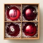 Large Glass Ball Ornaments (Set of 4) - Red