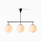 Open Box: Ardsley Linear Chandelier (48") - Matte Black, Milk Glass