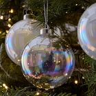 Medium Glass Ball Ornaments (Set of 9) - Pearl White &amp; Iridescent