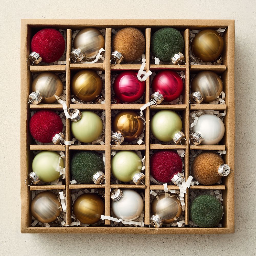 Small Glass Ball Ornaments (Set of 25) - Festive - Set of 25