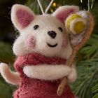 Felt Fox Playing Tennis Ornament