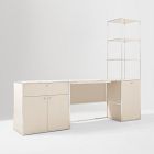 Marlowe Desk (42"), Narrow Shelf (18") &amp; Storage Cabinet (30") Set