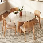 Valentine Lacquered Glass &amp; Wood Dining Table (47")