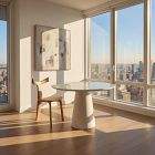 Valentine Lacquered Glass Round Dining Table (47")