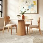 Valentine Lacquered Glass &amp; Wood Dining Table (47")