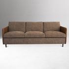 Brown Willowden Sofa with three seat cushions and low backrest