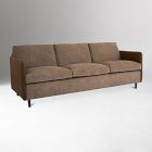 Brown Willowden Sofa with three seat cushions and low backrest