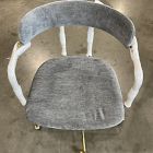 Open Box: Lennox Swivel Office Chair - Performance Distressed Velvet Pewter, Blackened Brass 