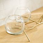 Brass &amp; Glass Globe Votive Centerpiece