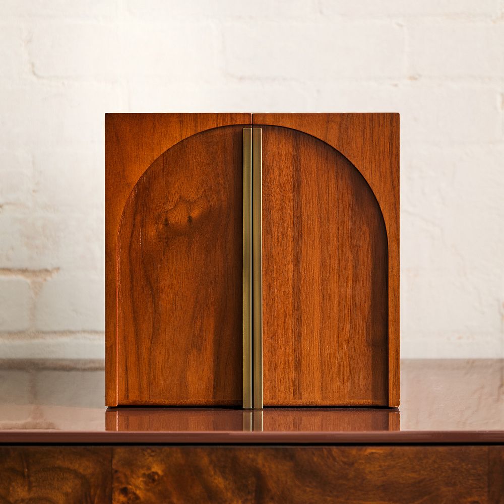 Modern Shaped Jewelry Boxes - Cool Walnut, Cube
