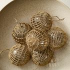Woven &amp; Glass Ornaments (Set of 6)