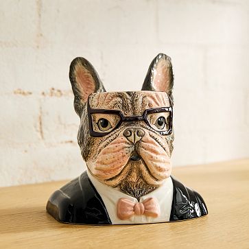 Dapper Animal Planters - Whimsical Stoneware Decor | West Elm
