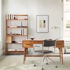 Mid-Century Desk (52") &amp; Wide Open Bookcase Set