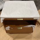 Open Box: Parker Breadboard Drawer Marble Nightstand (21") - Cool Walnut