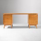 Mid-Century Modular Desk w/ 2 File Cabinets (70")