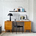 Mid-Century Modular Desk w/ 2 File Cabinets (70")