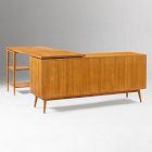 Mid-Century Modular L-Shaped Desk w/ Shelves &amp; Bookcase (70")