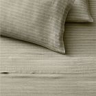Open Box: European Flax Linen Sheet Set, Cal.King - Elm Multistripe