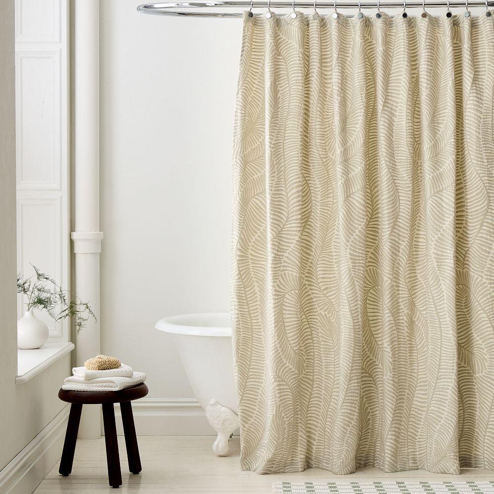 Trailing Fern Matelasse Shower Curtain- Celadon