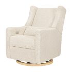 Open Box: Babyletto Kiwi Electronic Swivel Glider Recliner - Teddy Loop Almond, Light Wood