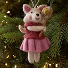 Felt Fox Playing Tennis Ornament