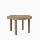 Portside Wood Outdoor Round Dining Table (48") &amp; Stacking Chairs Set