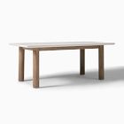 Cusco Outdoor Concrete Dining Table (74") &amp; Stacking Dining Chairs Set