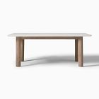 Cusco Outdoor Concrete Dining Table (74") &amp; Stacking Dining Chairs Set