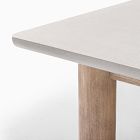 Cusco Outdoor Concrete Dining Table (74") &amp; Stacking Dining Chairs Set