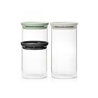 Brabantia Tasty+ Stackable Glass Food Jars (Set of 3)