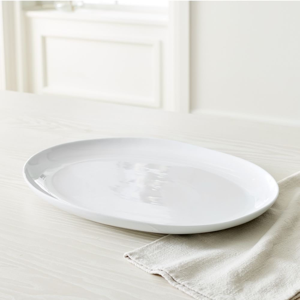 Organic Porcelain Serving Platters - White