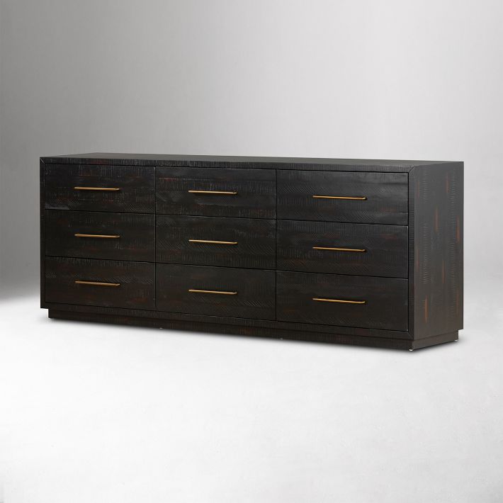 dark brown 9 drawer dresser Silverton 9 Drawer Rustic Metal Dresser main image 0