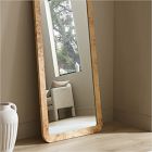 Burled Wood Floor Mirror
