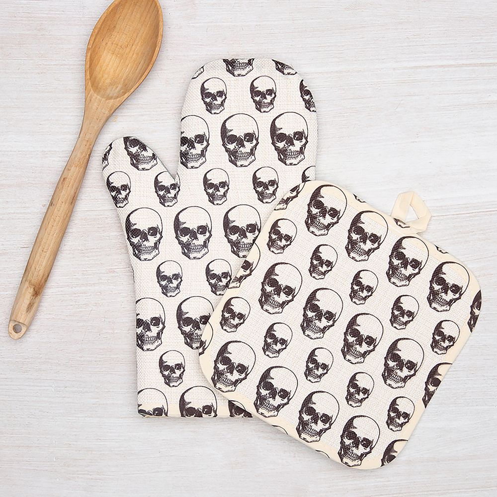 Counter Couture Skull Oven Mitt & Pot Holder