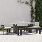 Rockport Outdoor Concrete Aluminum Dining Table (72"), Telluride Aluminum Dining Benches &amp; Arm Dining Chairs Set
