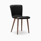 Open Box: Boulder Leather Dining Chair, Black, Set of 2