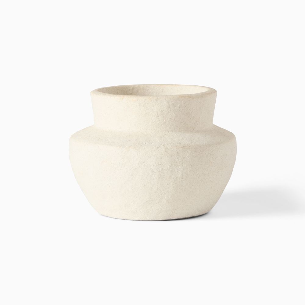Form Studies Ceramic Planters - Medium Floor - 16"D x 12.75"H, White