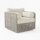 Coastal Swivel Chair Cushion Cover, Crosshatch Weave, Alabaster
