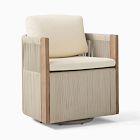 Open Box: Porto Outdoor Swivel Dining Chair - Reef, Alabaster Cushions