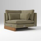 Open Box: Build Your Own Harmony Sectional, Corner - Performance Chenille Crossweave Elm, Dark Walnut Legs