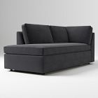 Open Box: Harris Petite Left Arm Bumper Chaise - Performance Velvet Black