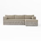 Coastal Outdoor Right 2-Piece Chaise Sectional Cushion Covers, Cast, Ash