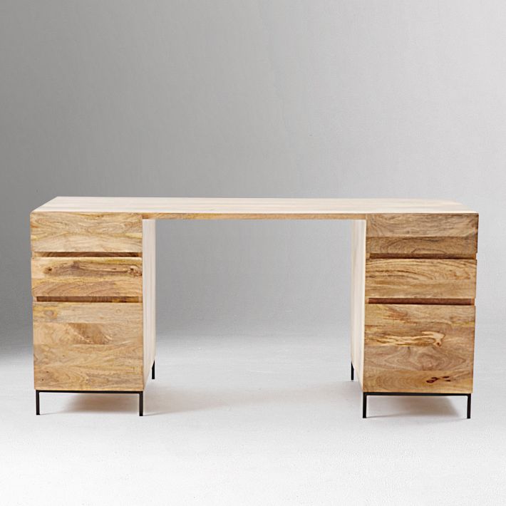 Industrial Modular Desk w/ 2 File Cabinets | West Elm