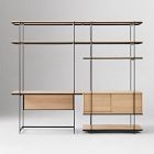 Pierce Wall Desk w/ Narrow Storage Shelf Unit (92"&ndash;134")