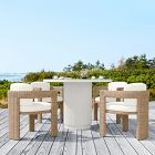 Fluted Outdoor Bistro Table &amp; Westport Barrel Dining Chairs Set