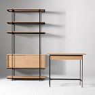 Pierce Mini Desk (36") &amp; Narrow Storage Shelf (42") Set