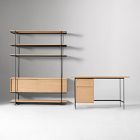 Pierce Desk with File Cabinet (56") &amp; Storage Shelf (60") Set