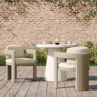 Concrete Pedestal Outdoor Dining Table (32"&ndash;60") &amp; Westport Barrel Dining Chairs Set