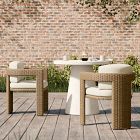 Concrete Pedestal Outdoor Dining Table (32"&ndash;60") &amp; Westport Barrel Dining Chairs Set